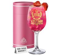 CROWNLY CRYSTAL® 1956 Copa de Vino Personalizada 70 Cumpleaños Mujer 570 ml Copas Cristal Regalos para Abuela Mamá Decoración Fiesta Ideas Regalo