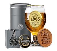 CROWNLY CRYSTAL® 1965 Regalo Hombre 60 Años Copas De Cerveza Regalos Originales Para Hombre Regalos Personalizados Regalos Para Hombre Regalo Original Regalos Para Padres Regalos Para Abuelos