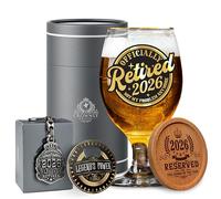 CROWNLY CRYSTAL® 2026 Regalo Jubilación Hombre Copas de Cerveza Personalizadas 570 ml Decoración Fiesta Jubilación Regalo para Abuelo