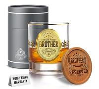 CROWNLY CRYSTAL® Regalo Hermano Original, Vaso de Whisky Personalizado para Hombres, Regalos para Boda y Navidad