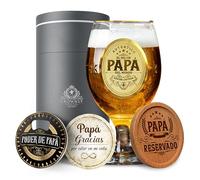 CROWNLY CRYSTAL® Regalo Padre Copas De Cerveza Regalos Personalizados Regalo Original Regalo Padre Cumpleaños Mejor Papa Regalos Originales Para Hombre Regalos Aniversario Para Hombre Vaso Cerveza