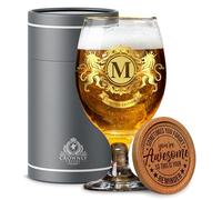 CROWNLY CRYSTAL® Regalos Originales Para Hombre - Copa De Cerveza Personalizada - Decoración Navidad - Regalo Para Papá (M)
