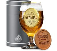 CROWNLY CRYSTAL® Regalos Para Abuelos Regalos Originales Para Hombre Regalos Personalizados Regalos Navidad Copas De Cerveza Regalo Abuelo Regalo Abuelo Cumpleaños Regalos Jubilacion Hombre