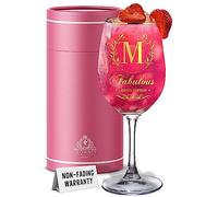 CROWNLY CRYSTAL Regalos para mamá de hija Pink Things - Copas de vino personalizadas especiales para mujer, ideas de cumpleaños, regalo de boda, regalo de feliz cumpleaños para mamá (M)