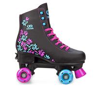 Croxer - Patines para niñas, niños, Adultos y niños - Patines de Ruedas - Diseño Retro de los años 70 - Rodamientos ABEC-7, Ruedas de Goma - Tonia Black, 39-42 (25-26,5 cm)