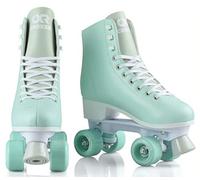 Croxer - Patines para niñas, niños, Quad, Patines para Adultos, niños - Patines con Ruedas - Diseño Retro años 70 - Rodamientos ABEC-7, Ruedas de PU - Alessa Mint, 36 (23 cm)