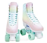 Croxer - Patines para niñas, niños, Quad, Patines para Adultos, niños - Patines con Ruedas - Diseño Retro años 70 - Rodamientos ABEC-7, Ruedas de PU - Alessa Rainbow, 39 (25,5 cm)