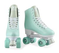 Croxer - Patines para niñas, niños, Quad, Patines para Adultos, niños - Patines con Ruedas - Diseño Retro años 70 - Rodamientos ABEC-7, Ruedas de PU - Alessa Mint, 35 (22 cm)