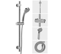 Croydex AM169341 Essentials Three Function Shower Set Includes Handset/Hose/Riser Rail, Chrome, 69.4 x 16.2 x 5.8 cm Juego de Ducha, Cromado