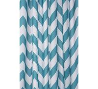 Croydex - Aqua Chevron Tela Cortina de Ducha con la higiene 'n' Clean, Aqua/Blanco
