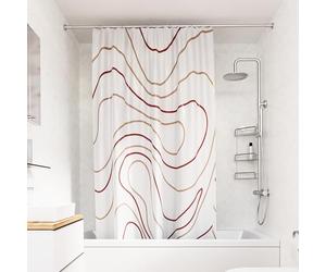 Croydex Cortina de Ducha con diseño de Remolino Rosa, 100% poliéster, Dobladillo Pesado, Lavable a máquina y recubierta con Proseal para repelencia al Agua, 1800 x 1800 mm