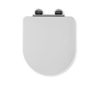 Croydex Flexi-Fix Garda D-Shape Always Fits Never Slips - Asiento de inodoro antibacteriano (madera, 43,2 x 37,2 x 6 cm), color blanco