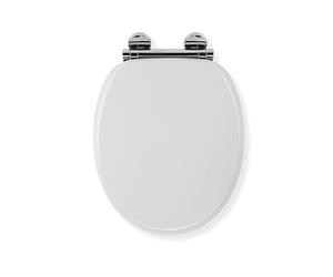 Croydex Flexi-Fix Lucerna Siempre Nunca Se Adapta Slips - Asiento de Inodoro de Cierre Lento, Madera, Blanco, 45 x 37,8 x 6 cm