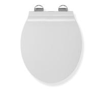 Croydex Flexi-Fix Michigan Slim Line Always Fits Never Slips Slow Close Anti Bacterial Asiento de Inodoro, Blanco, 42.5 x 37 x 5 cm