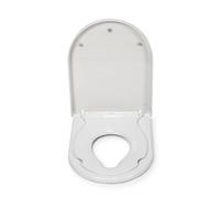 Croydex Hilier - Asiento de inodoro en forma de D, asiento magnético extraíble para niños con mecanismo de cierre suave, bisagras de liberación rápida y superficie tratada antibacteriana (asiento de