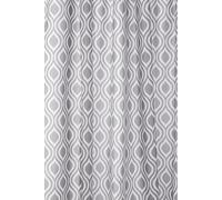 Croydex medallón Textil Cortina de Ducha con la higiene 'n' Clean, Color Gris
