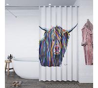 Croydex RAVALI Art by Steven Brown - Cortina de Ducha con Tratamiento Antimicrobiano, 180 x 180 cm (Angus McCoo)