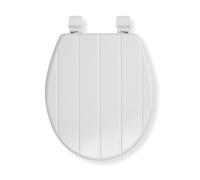 Croydex Sit Tight Windermere-Asiento de Inodoro Antibacteriano, Madera, Blanco, 46.5 x 36.5 x 6 cm