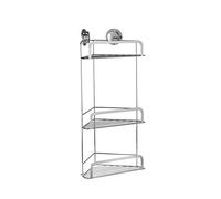 Croydex QM290841 Stick N Lock - Cesta de Ducha de Esquina Adhesiva de 3 Niveles, 2 Niveles, sin óxido