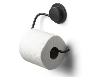 Croydex Stick 'n' Lock - Portarrollos de papel higiénico, color negro mate