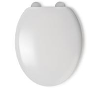 Croydex WL601422H Flexi-Fix Grasmere Always Fits Never Slips - Asiento de inodoro antibacteriano, color blanco, 43,5 x 38 x 5 cm