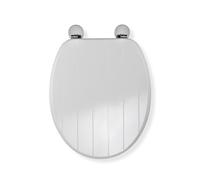 Croydex WL602422H Flexi-Fix Hayward Always Fits Never Slips - Asiento de Inodoro (Madera, 45,5 x 37,5 x 6 cm), Color Blanco