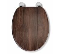 Croydex WL610477H Molvena - Asiento de inodoro, efecto nogal