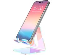 Crpich, Soporte acrílico iridiscente para móvil, para escritorio, compatible con Phone 16, 15, 14, 13, 12 Pro Max, Mini 11, Switch, smartphone de Android, iPad, tablet