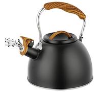 CRROEL Hervidor de flauta, 3 litros, hervidor de agua de acero inoxidable, moderno hervidor de agua de inducción para cocina de gas, horno de cerámica, placa de inducción