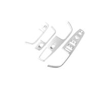 CRRYUQWWM Para Alfa Para Romeo Para Stelvio 2017-2020 Manija Puerta Interior Coche Ventana Interruptor Elevación Vidrio Botones Cubierta Embellecedora De Marco(Plata)