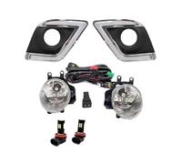 CRRYUQWWM Para Toyota Para Hilux Y Para Revo 2015 2016 2017 Y 2018 Faros Antiniebla LED DRL Delanteros Moldura Cromada Arnéscableado Y Rejilla Protectora(DRL Light fog set)