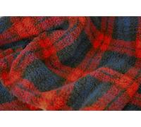 CRS Fur Fabrics Material de Tela de Piel de Oveja de Sherpa de Piel sintética, Color Rojo y Azul, 1 m, 150 cm x 100 cm