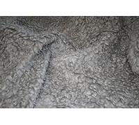 CRS Fur Fabrics Material de Tela de Piel sintética Rizado, Acrílico, Plateado, 1Mtr - 150cm x 100cm