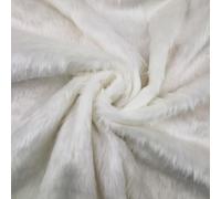 CRS Fur Fabrics Material Textil de Piel Sintética Liso Blanco Brillante - 1Mtr - 150cmx100cm