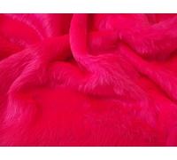 CRS Fur Fabrics Plain Fun Faux Fur Fabric Material Bright Cerise Pink, 1Mtr-150cmx100cm Tela de Piel sintética Lisa y Divertida, Color Rosa Cereza Brillante, Acrílico, 1Mtr-150cm x 100cm