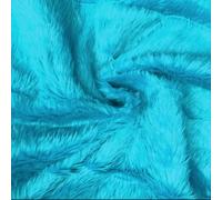 CRS Fur Fabrics Plain Fun Piel sintética Material Tela Turquesa Azul
