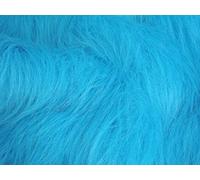 CRS Fur Fabrics Tela de Pelo sintético de Pelo Largo, Color Azul Turquesa
