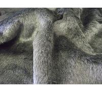 CRS Fur Fabrics Tela de Piel sintética de Oso de Peluche Corto, Acrílico, Gris Oscuro, 1Mtr - 150cm x 100cm