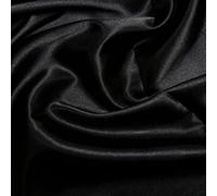 CRS Fur Fabrics Tela satinada sedosa para novia, color negro, 1 m, 100 cm x 150 cm, Poliéster, 1Mtr 100cm x 150cm