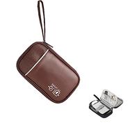 CRSUSUKJ Bolsa Cables de Viaje Organizador Accesorios para Tableta,Bolsa organizadora de Accesorios electrónicos,Bolsa Universal para Cables,para Cables,Palos USB, ratón, Banco de energía(Marrón)