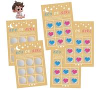 CRTLNYH 5PCS Tarjeta de rascar para anuncio embarazo original del sexo del, tarjeta de rascar anuncio del género del, juego de tic tac Toe revelador de género niña o niño （Chico）