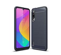 CRU Cruzerlite Funda para Xiaomi Mi A3, Carbon Fiber Texture Design Back Cover Anti-Scratch Shock Absorption Cover for Xiaomi Mi A3 (Blue)