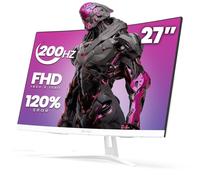 CRUA 27" Curved Gaming Monitor, FHD 1920x1080P, 165Hz/200Hz Computer Monitor, 1800R VA Screen, 99% sRGB, Support AMD FreeSync, Blue Light Filter, HDMI & DP, Wall Mount Install- White