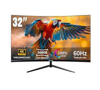 CRUA Monitor curvado 4K de 32 pulgadas, panel VA ultraancho 3000R, UHD 3840 x 2160 con HDR10, sincronización adaptativa, 100% sRGB, pantalla de cuidado ocular para juegos, trabajo y entretenimiento