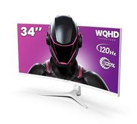 CRUA - Monitor curvado para juegos de 34 pulgadas, WQHD 3440 x 1440, monitores de computadora de 120 Hz, visualización 1500R VA, 120 % sRGB, AMD FreeSync, filtro de luz azul, HDMI 2.0 y DP 1.4