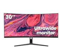 CRUA Monitor Curvado ultraancho de 30 Pulgadas, 21:9 WFHD (2560 x 1080P) VA Monitor de computadora, 99% sRGB 100HZ 1500R monitores de PC compatibles con FreeSync, montado en la Pared, con Puerto de