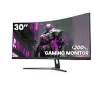 CRUA Monitor Curvo para Juegos de 30 Pulgadas, Monitor de computadora ultraancho de 144 Hz/200 Hz, WFHD (2560 x 1080P) VA, 21:9,1500R, 99% sRGB, monitores de PC compatibles con FreeSync, con HDMI/DP,