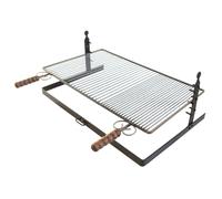 CRUCCOLINI - Rejilla Ajustable en Altura 3 Alturas CM 75 - Barbacoa con Asas de Madera - Carbón - Negro