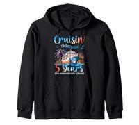 Crucero a través de 5 años 5º Aniversario Crucero Viaje Pareja Sudadera con Capucha