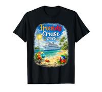 Crucero Amigos 2026 Diseño de Grupo de Vacaciones Tropicales Camiseta